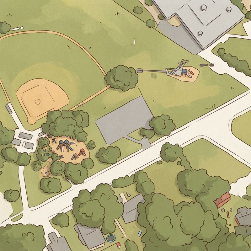 Illustrated map of Bushman Park