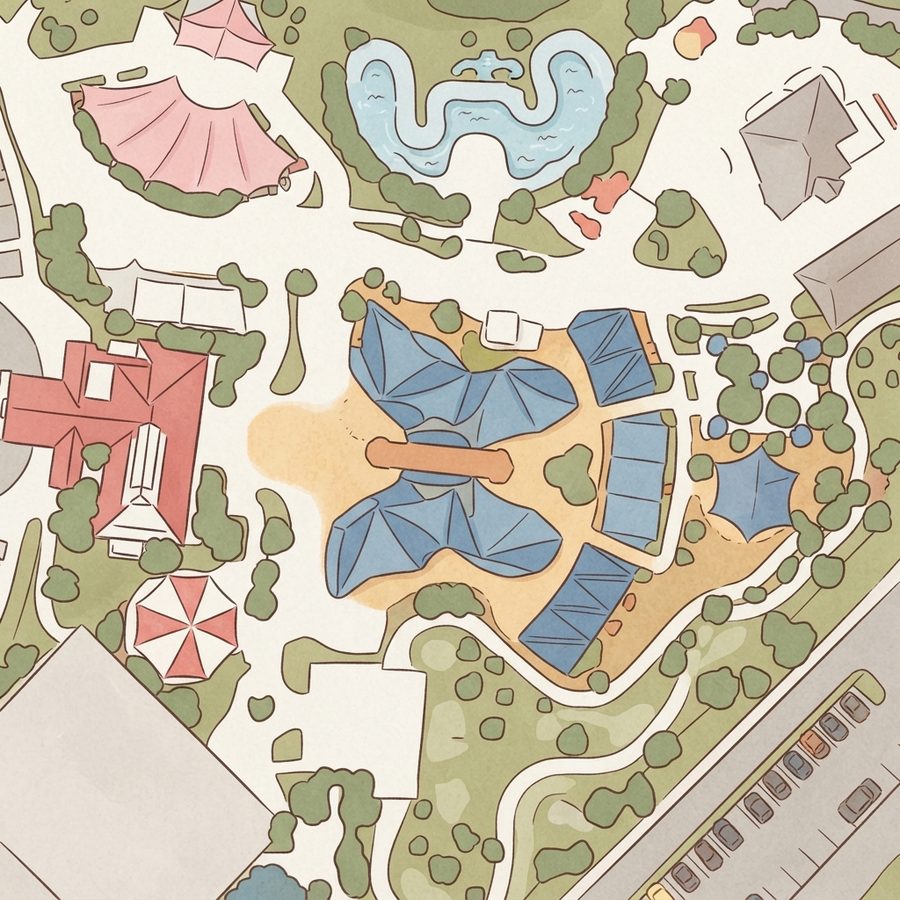 Illustrated map of Butterfly Playground @Morganswonderland