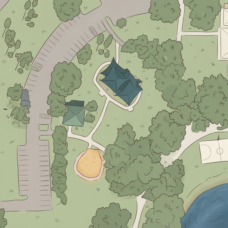 Illustrated map of C.B. Smith Park