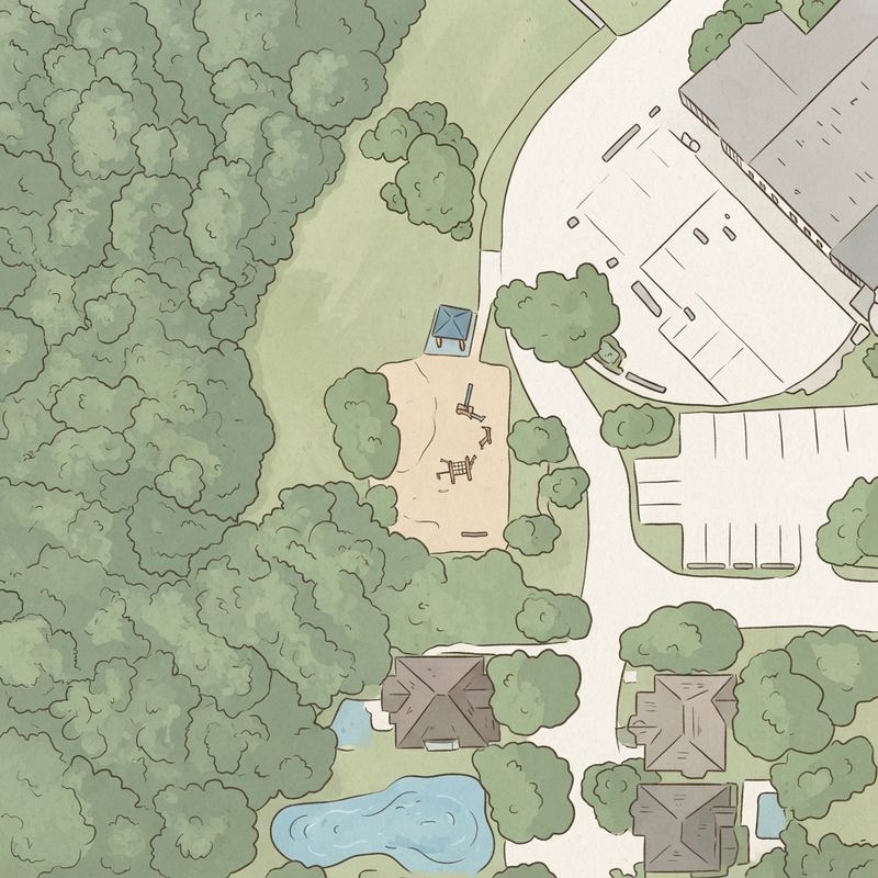 Illustrated map of C.J. Hutchings Park