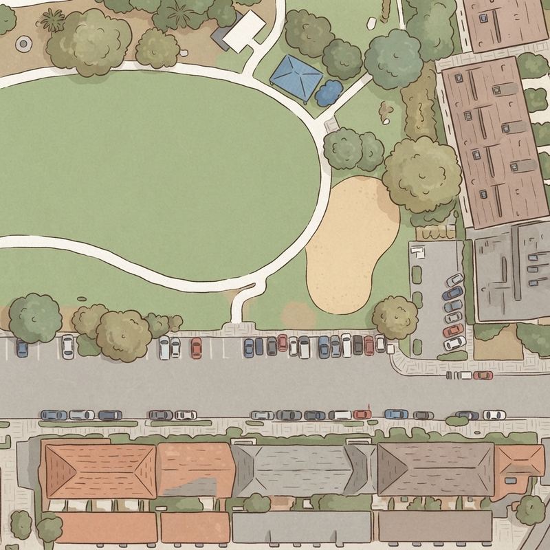 Illustrated map of Cabrillo Heights Park playground