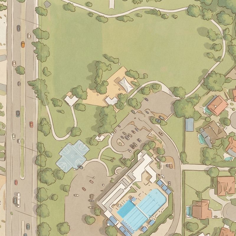 Illustrated map of Cactus Park Playground