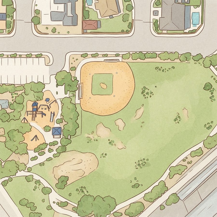 Illustrated map of Cactus Wren Park