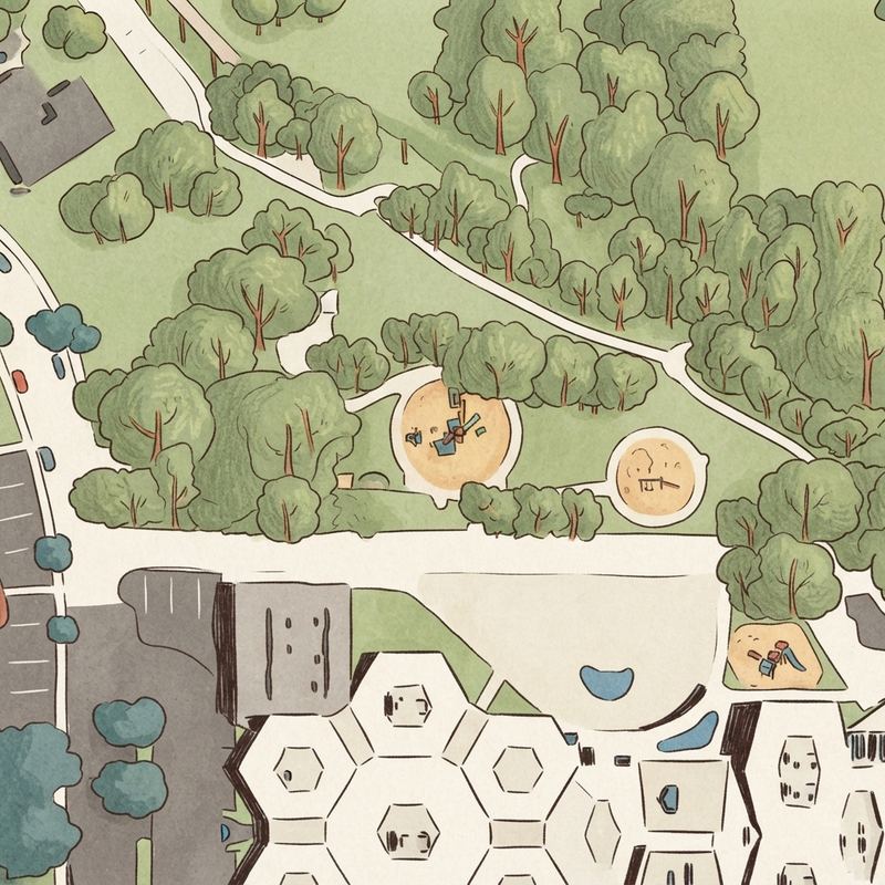Illustrated map of Caddo Park