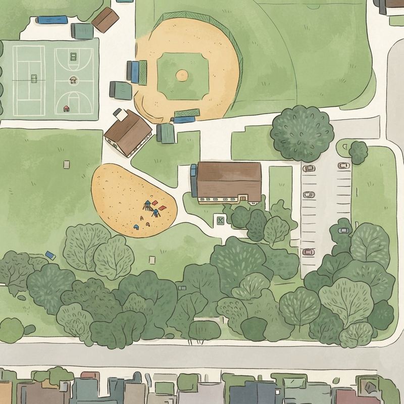 Illustrated map of Cadman Park