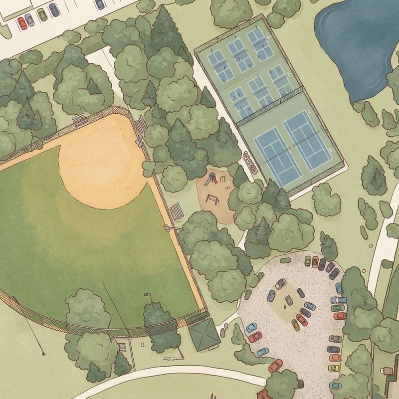 Illustrated map of Cady Way Playground