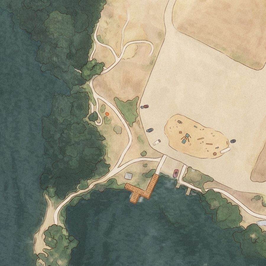 Illustrated map of Calaveras Lake Park