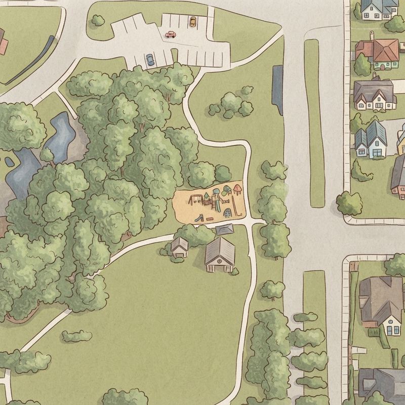 Illustrated map of Calf Pasture Park