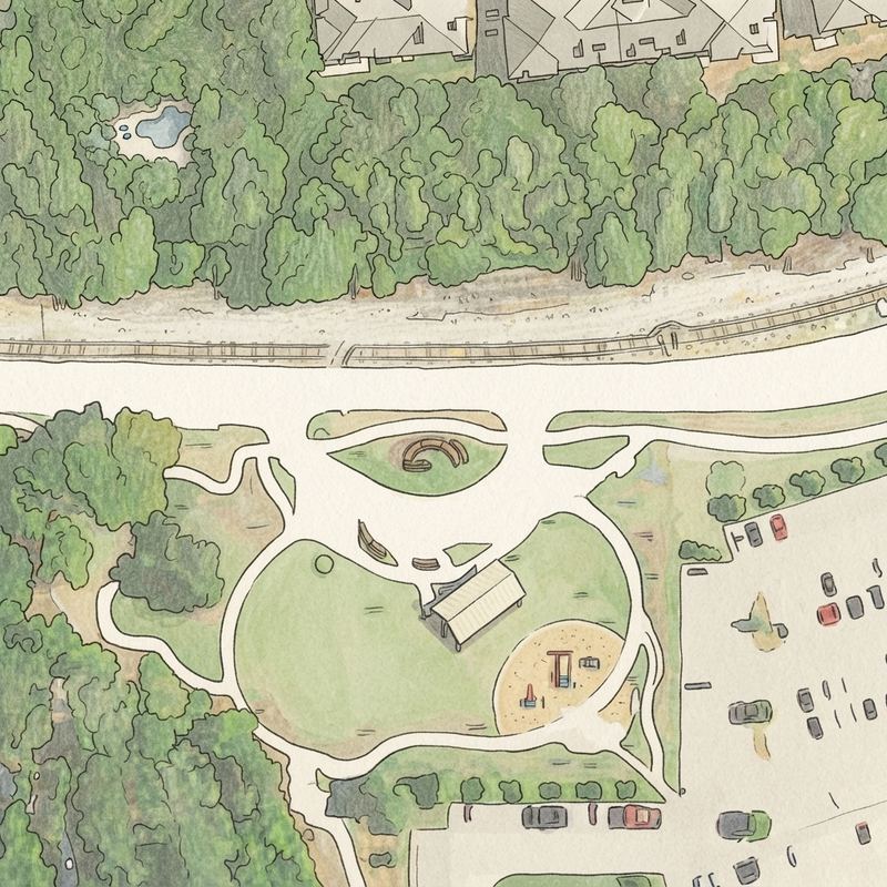 Illustrated map of Camey Spur Park