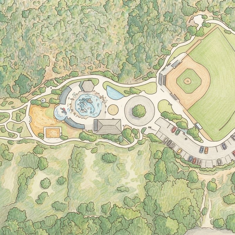 Illustrated map of Camino Ruiz Park