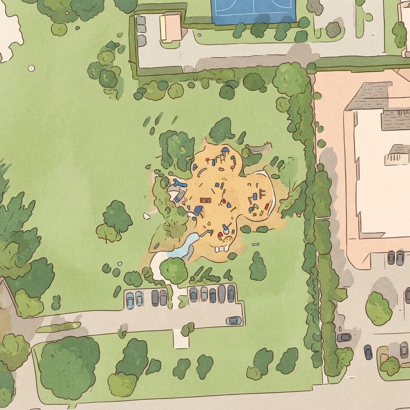 Illustrated map of Camp Matecumbe