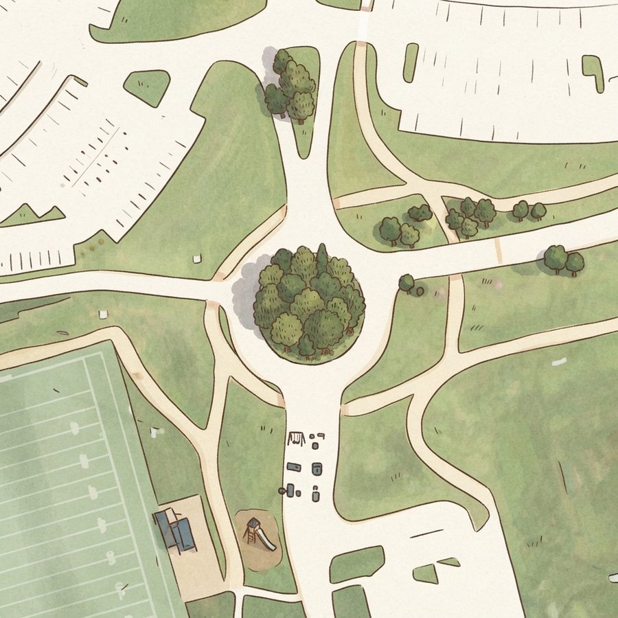 Illustrated map of Camp Sienna