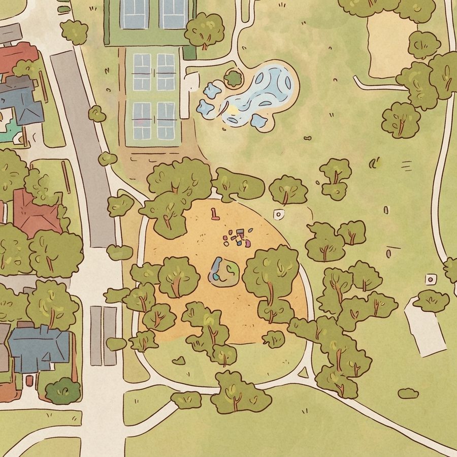 Illustrated map of Campbell Green Park