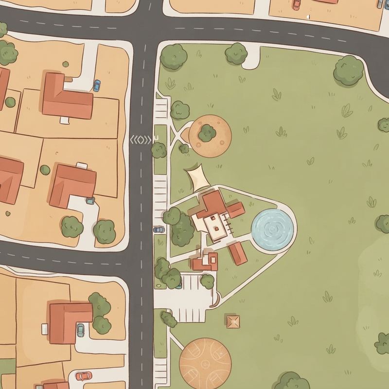 Illustrated map of Canalside Neighborhood Center