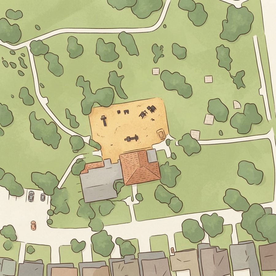 Illustrated map of Candlelight Park and Community Center