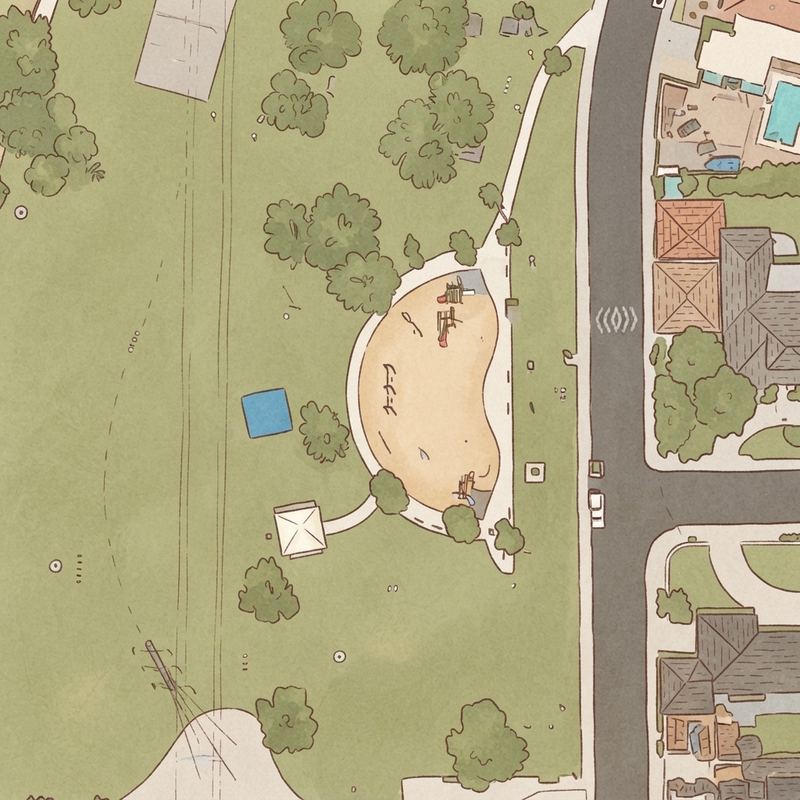 Illustrated map of Candlelight Park Horseshoes Court
