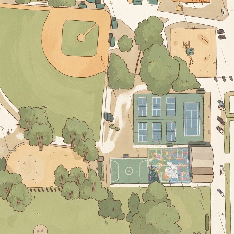 Illustrated map of Candyland Park