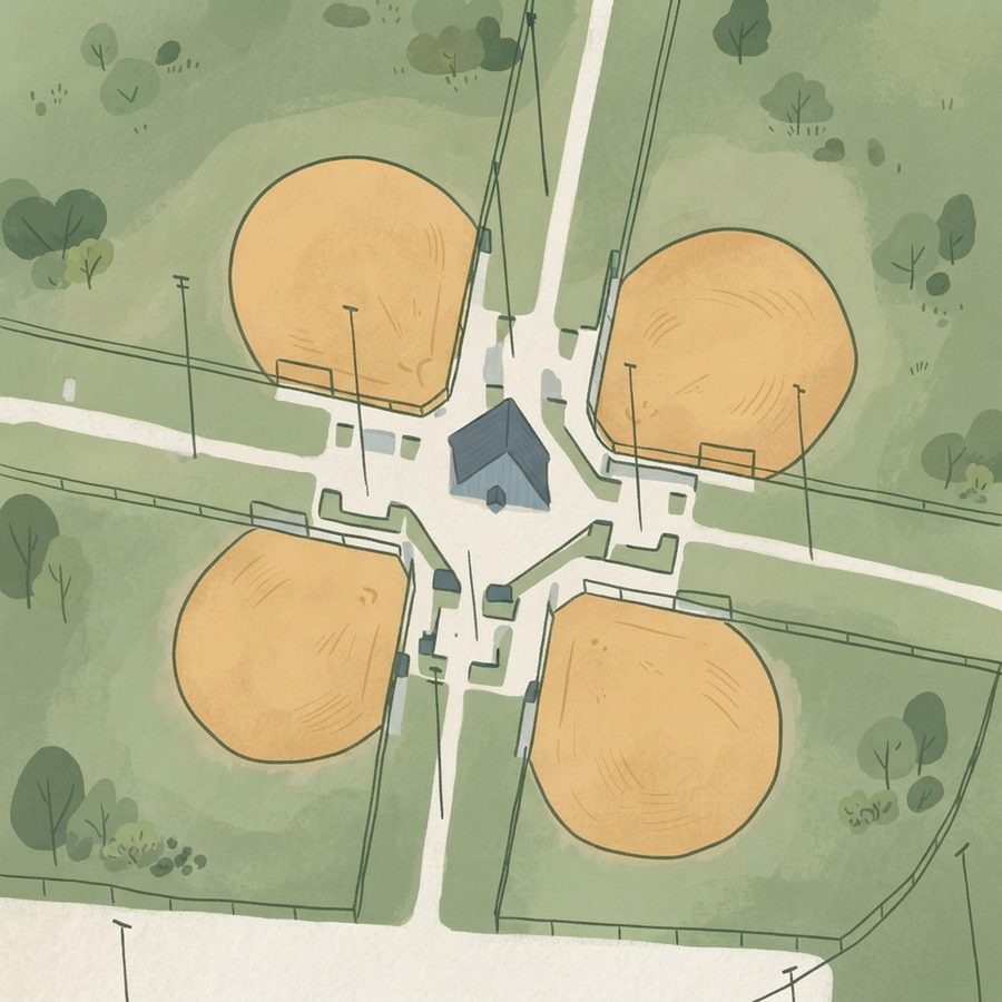 Illustrated map of Cane Ridge Ball Park