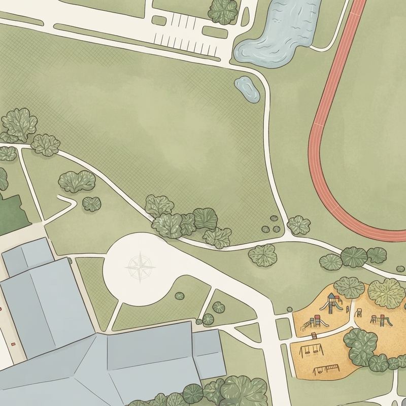 Illustrated map of Cannaday Recreation Area