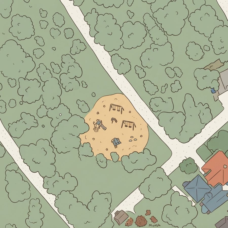 Illustrated map of Canyon Creek Park