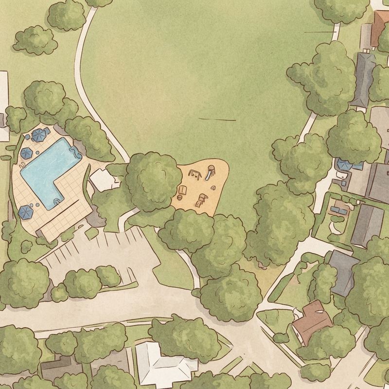 Illustrated map of Canyon Creek Playground