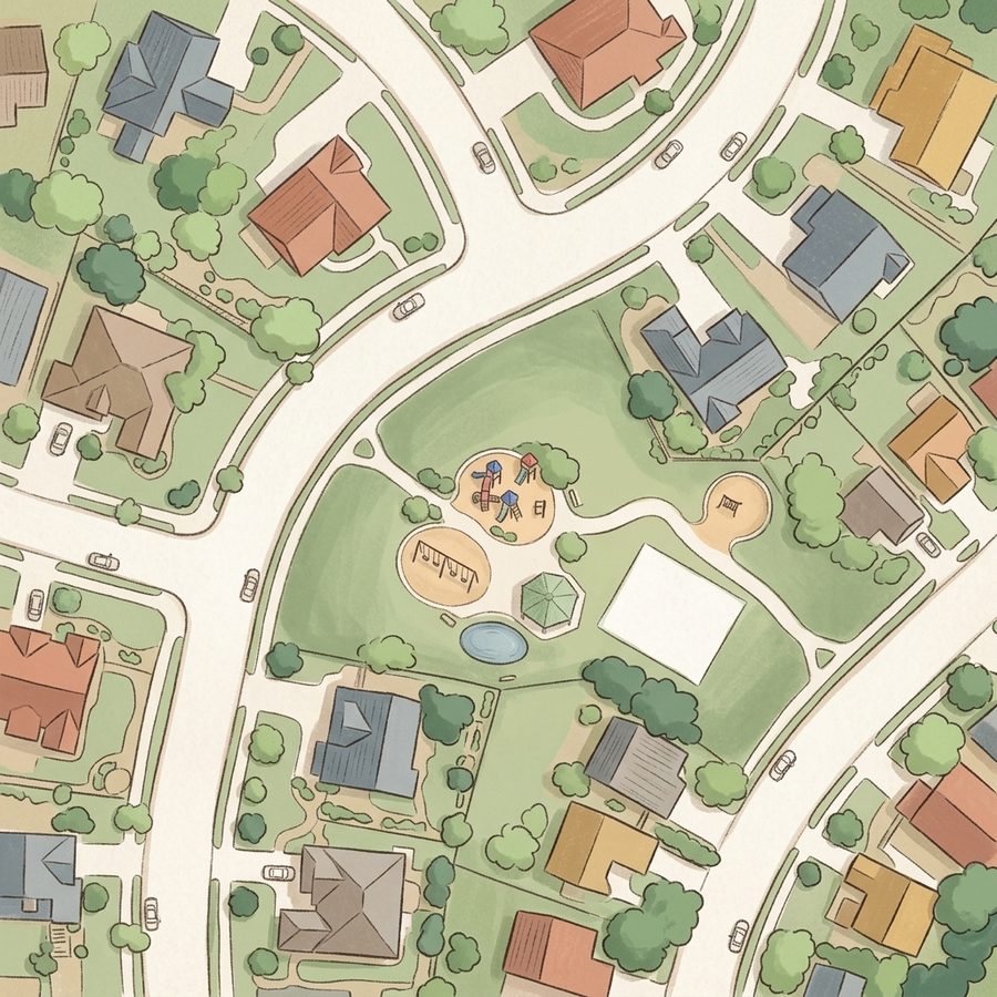 Illustrated map of Canyon Creek South II Pirate Park/Playground