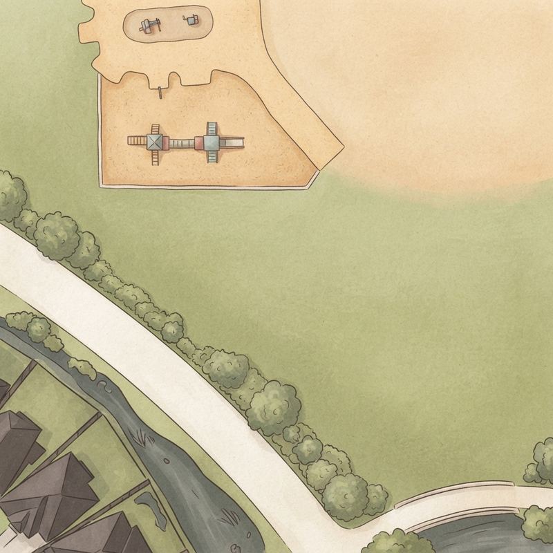 Illustrated map of Canyon Crossing Park