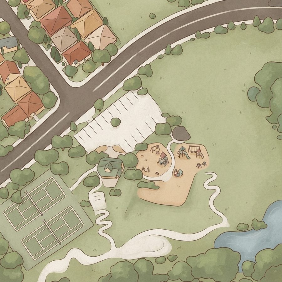 Illustrated map of Canyon Crossing Subdivision Park