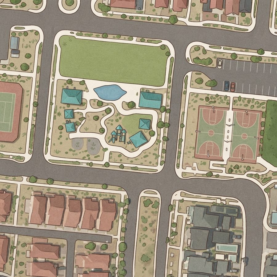Illustrated map of Capriola Park