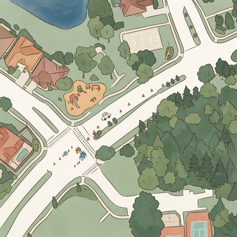 Illustrated map of Carillon Community Field