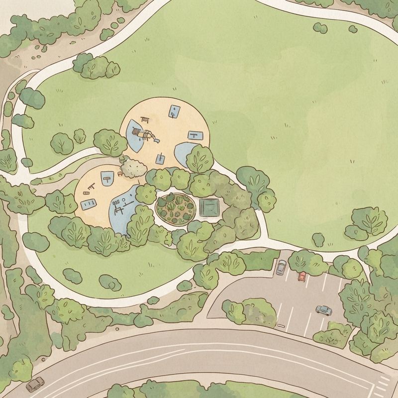 Illustrated map of Carmel Knolls Park