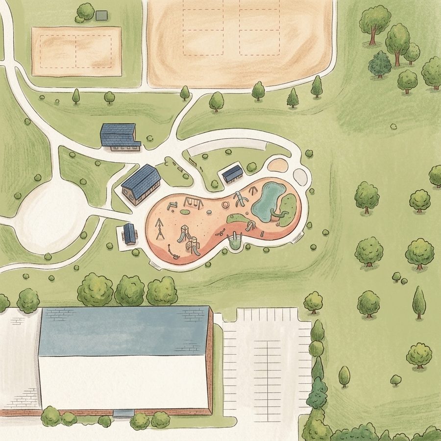Illustrated map of Carmody Park