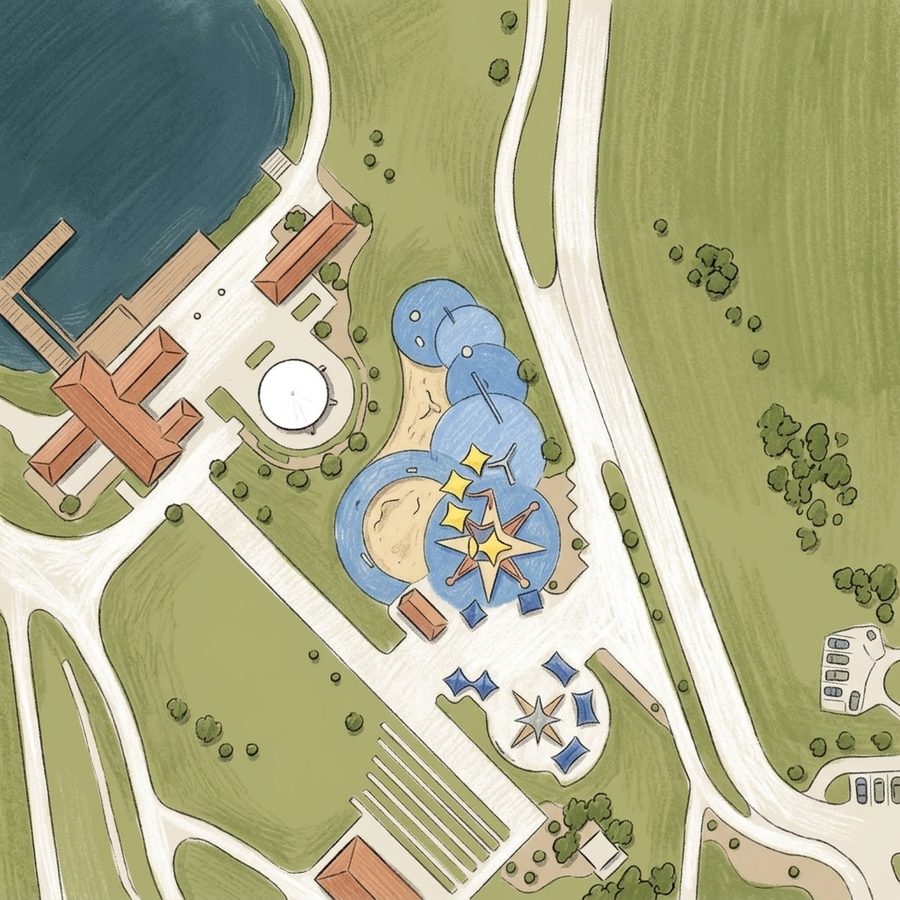 Illustrated map of Carpenter Park Boathouse