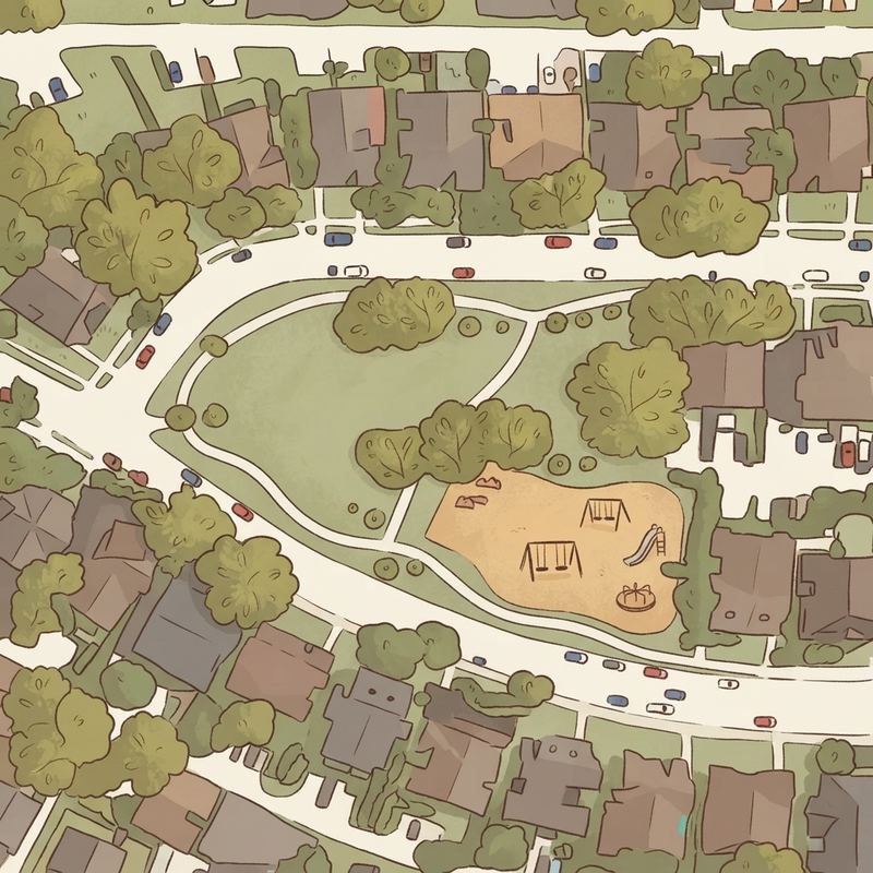 Illustrated map of Carr/Chapman Park