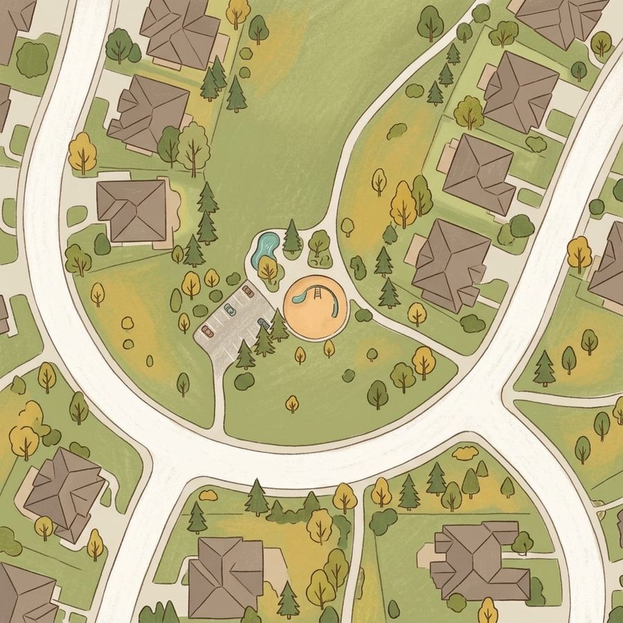 Illustrated map of Carriage Club Estates Park Playground