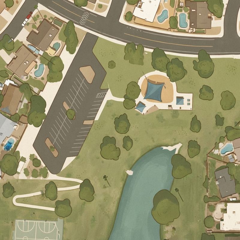 Illustrated map of Carriage Lane Park