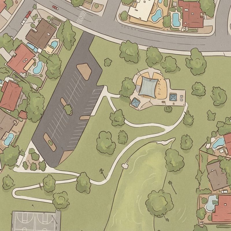 Illustrated map of Carriage Lane Park Playground
