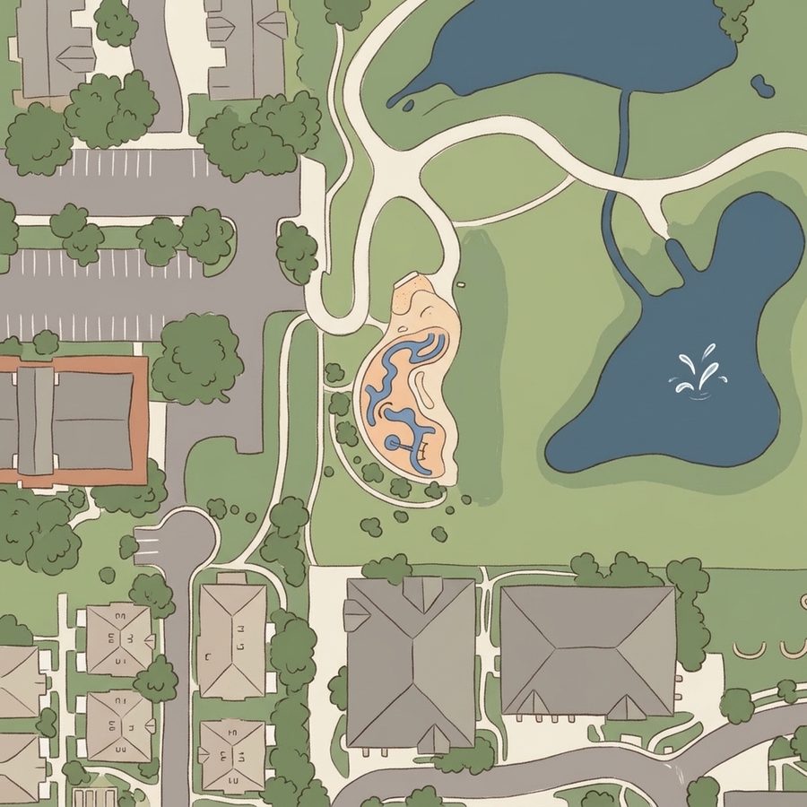 Illustrated map of Carson Park