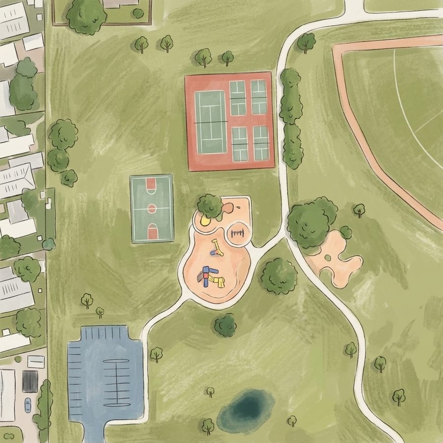 Illustrated map of Carstens Park