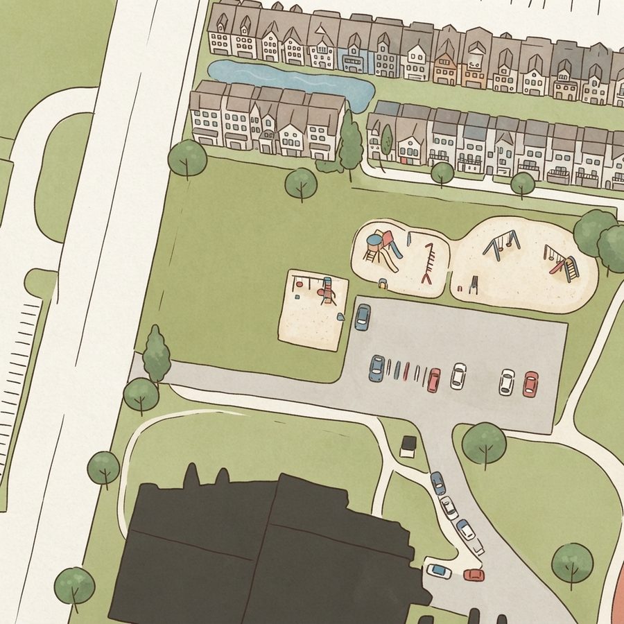 Illustrated map of Carter Lawrence Playground