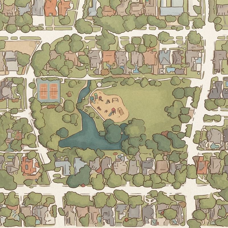 Illustrated map of Caruth Park