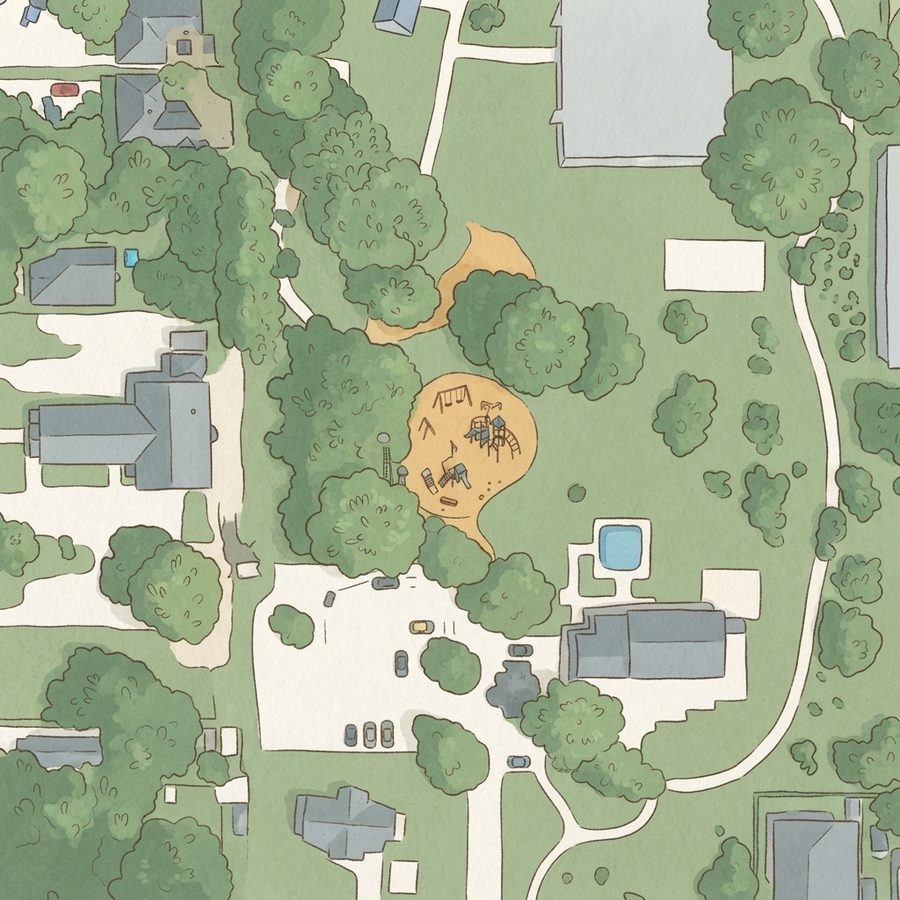 Illustrated map of Carverdale Park