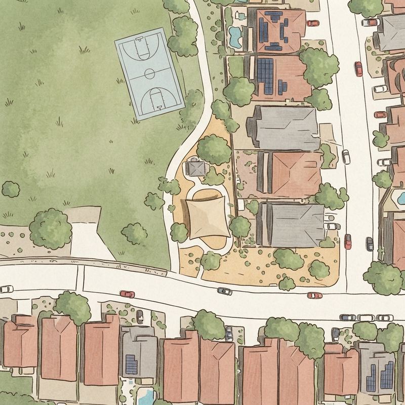 Illustrated map of Casa Del Rey Carlota Playground