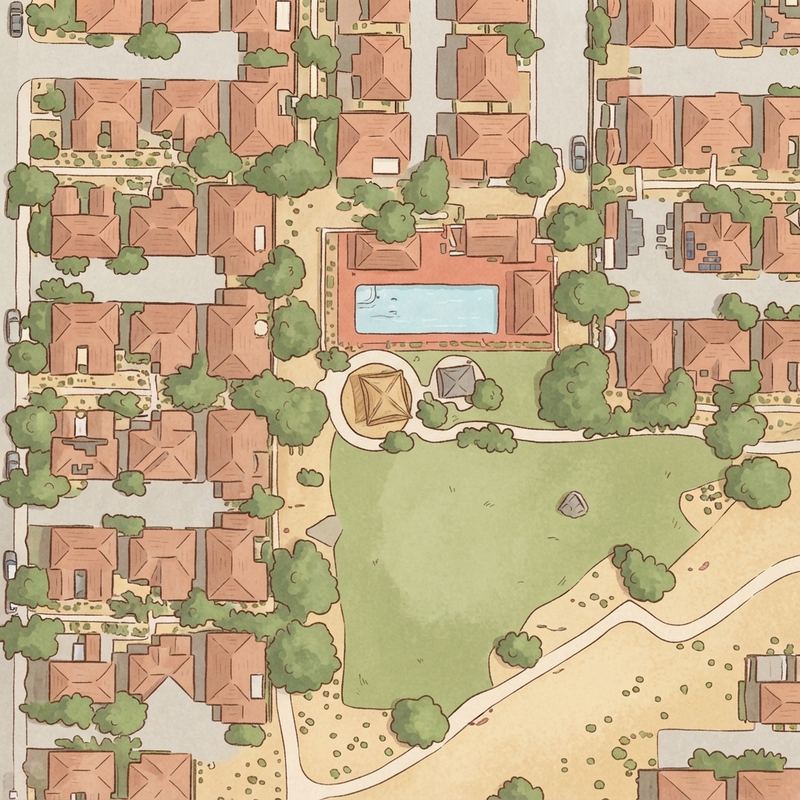 Illustrated map of Casa Del Rey Cottages Playground