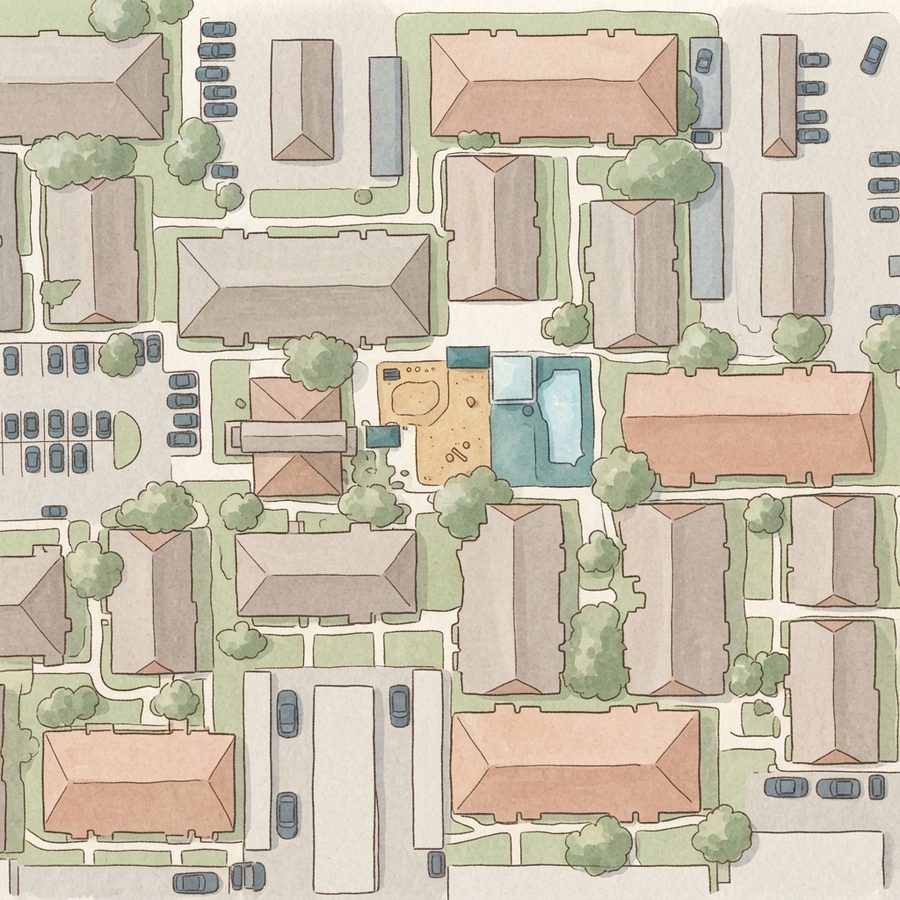 Illustrated map of Cashman Park