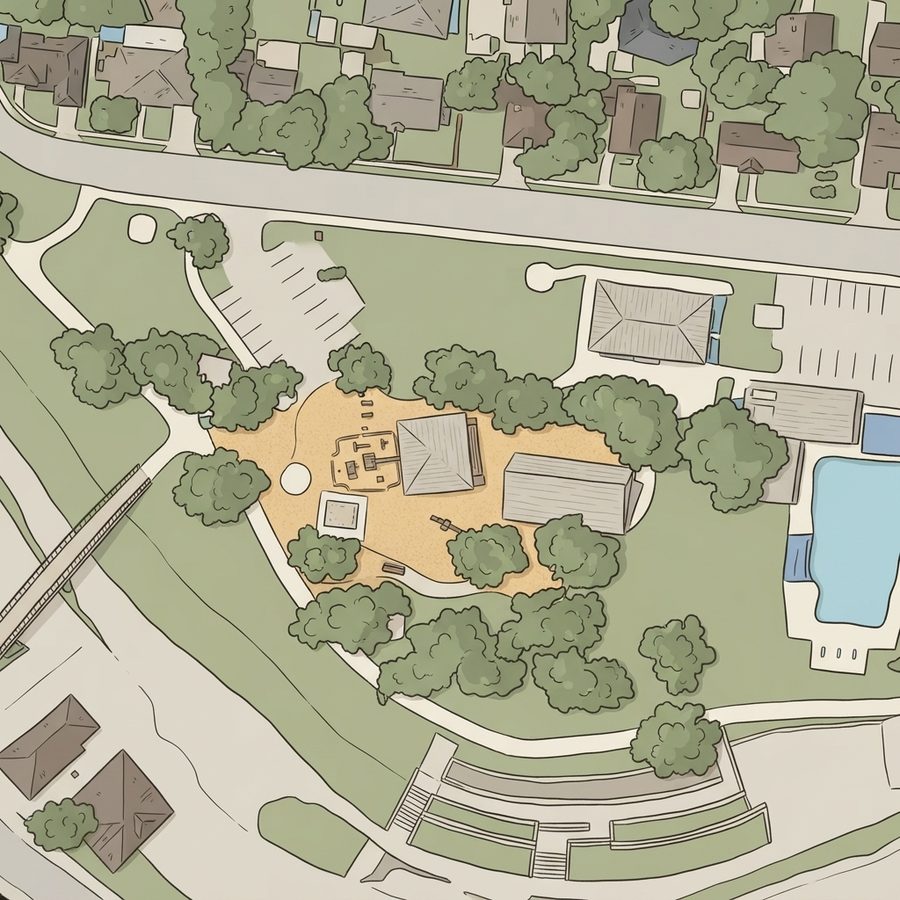 Illustrated map of Cassiano Park