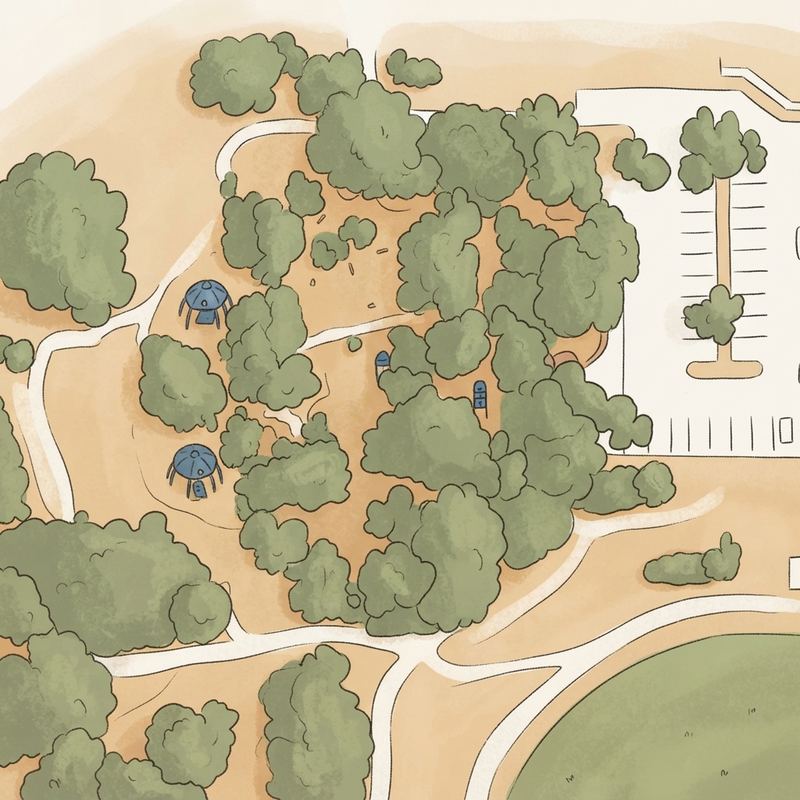 Illustrated map of Castle Park at J.W. Dunlop Sports Center