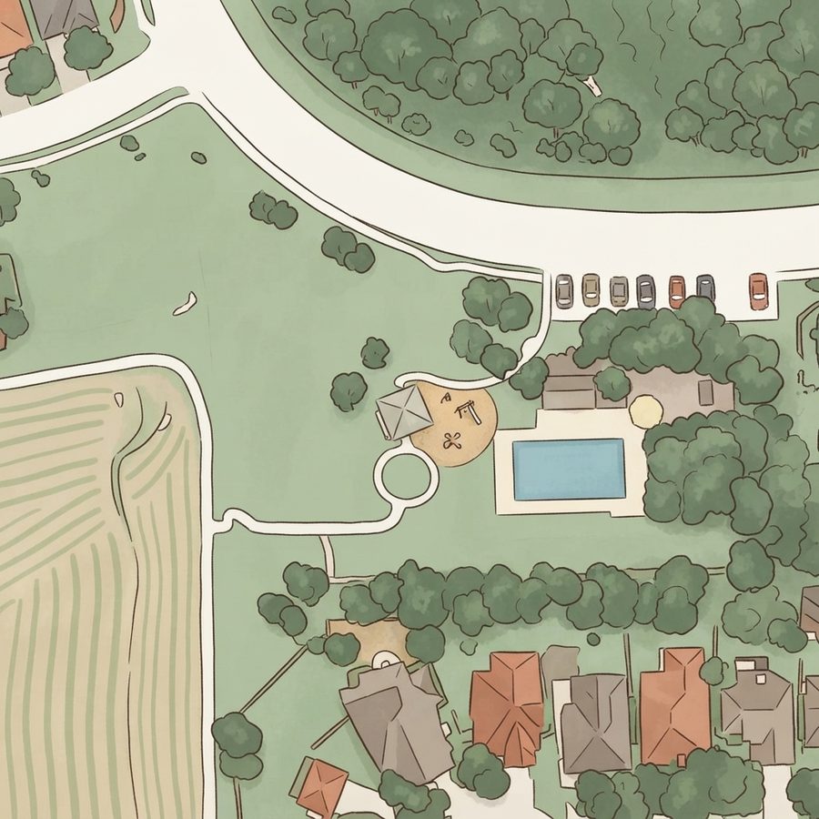 Illustrated map of CASTLE ROCK SWIMMING POOL