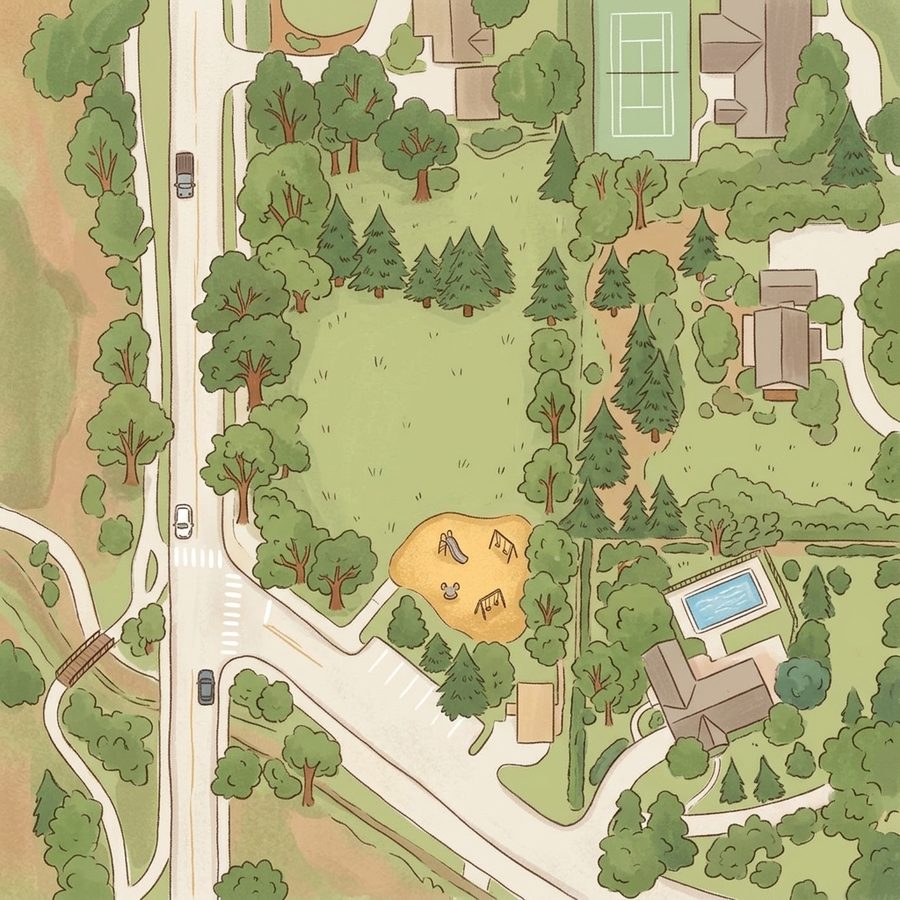 Illustrated map of Castlewood Park