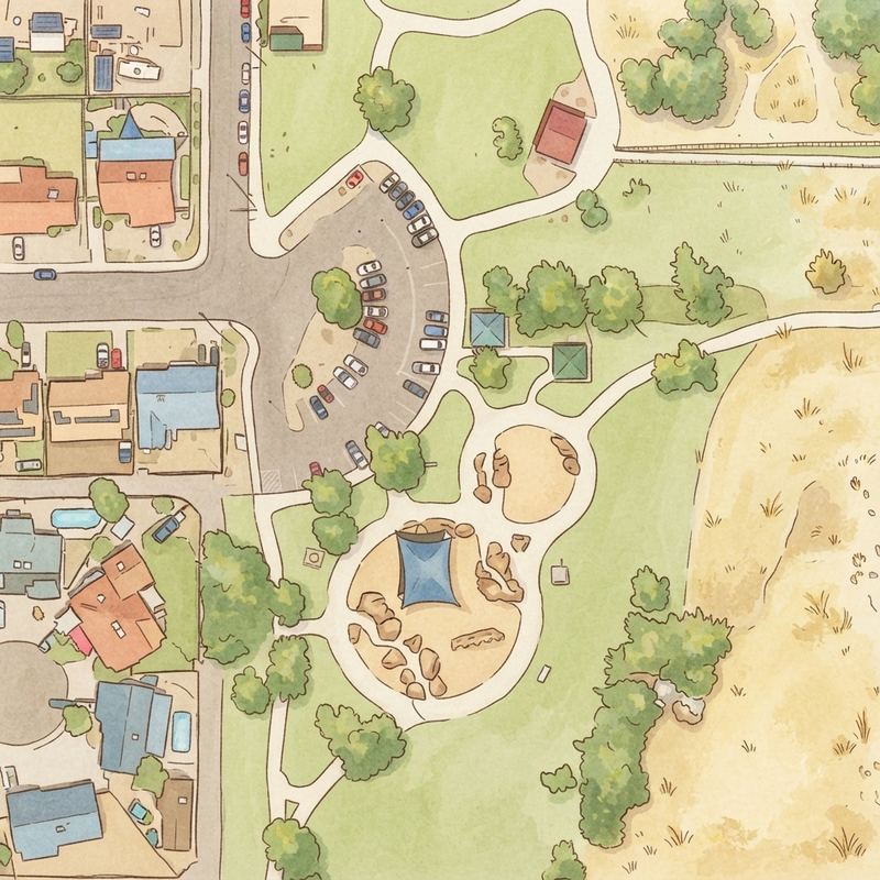 Illustrated map of Cave Creek Park - Sweetwater